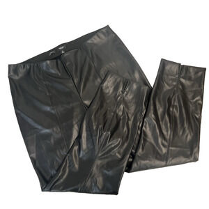 Simply Vera Wang Pants Women's Size XL Black Faux Leather Stretch Ankle Evening